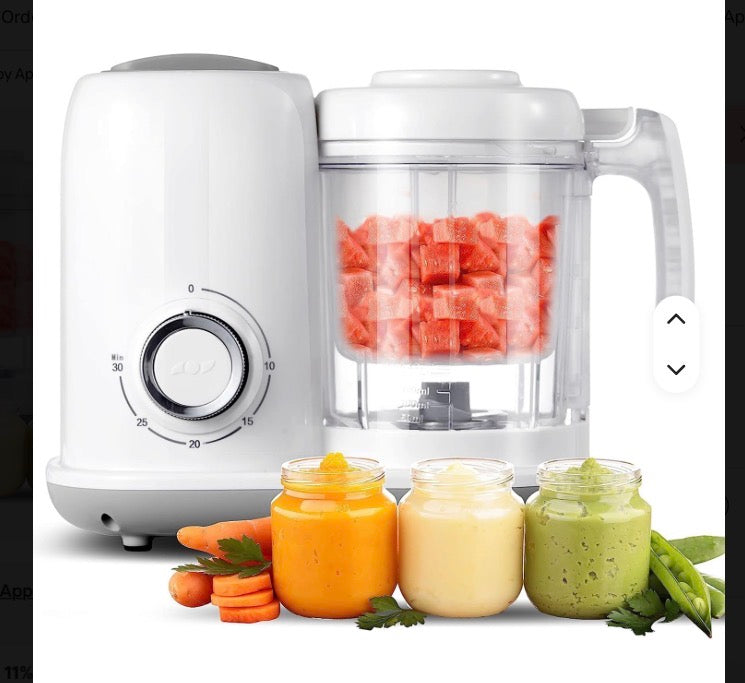 Baby Food Maker, 4 in 1 Baby Food Processor and Steamer, Puree Blender, Multifunctional Baby Puree Maker, Dishwasher Safe, White