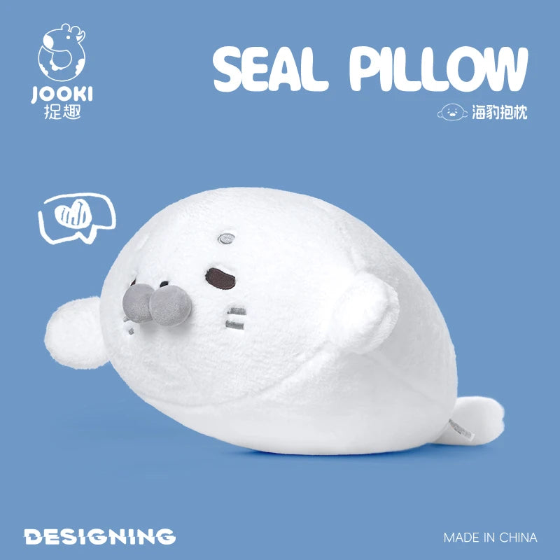 45CM Lovely Seal Plush Pillow Simulation Marine Animal Doll Soft Round Seal Plushie Cushion Toy Birthday Gifts