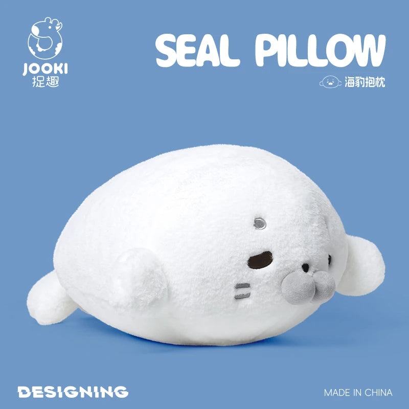 45CM Lovely Seal Plush Pillow Simulation Marine Animal Doll Soft Round Seal Plushie Cushion Toy Birthday Gifts