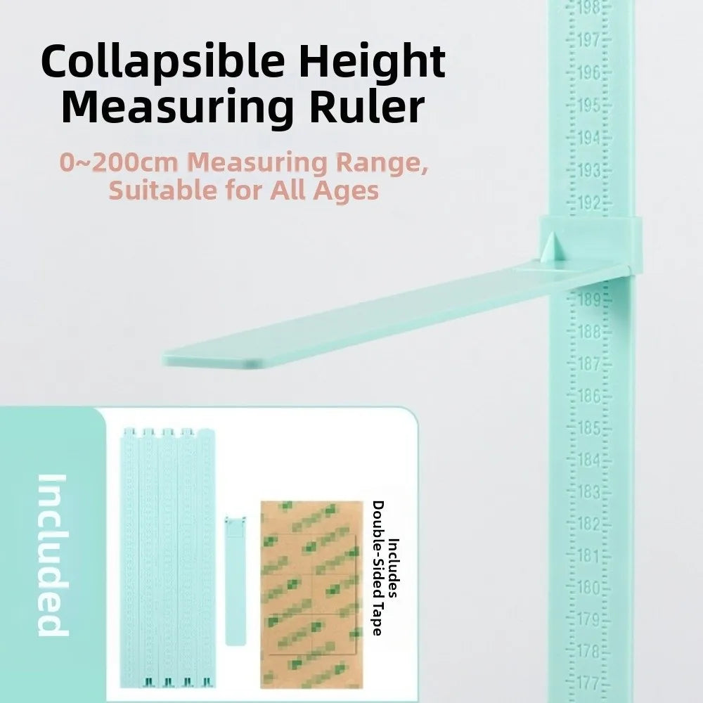 0-2M Height Ruler Sliding Measuring Wall Sticker Baby Growth Chart High Precision Foldable Height Measurement Guage Meter