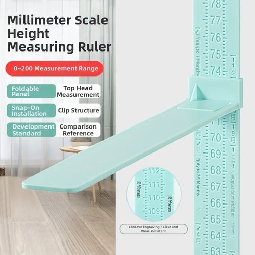 0-2M Height Ruler Sliding Measuring Wall Sticker Baby Growth Chart High Precision Foldable Height Measurement Guage Meter