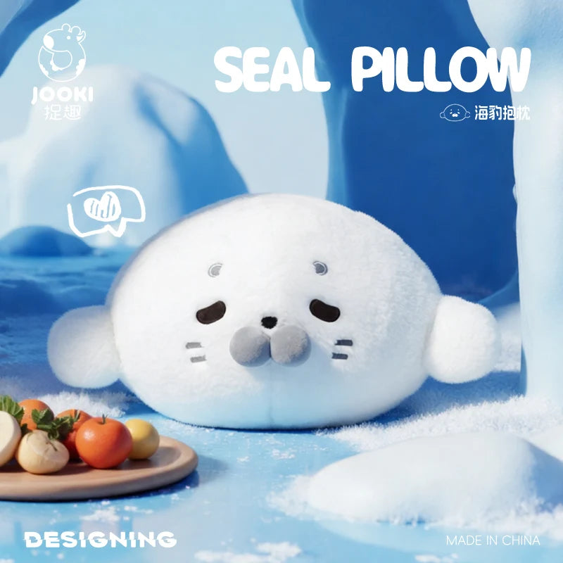 45CM Lovely Seal Plush Pillow Simulation Marine Animal Doll Soft Round Seal Plushie Cushion Toy Birthday Gifts