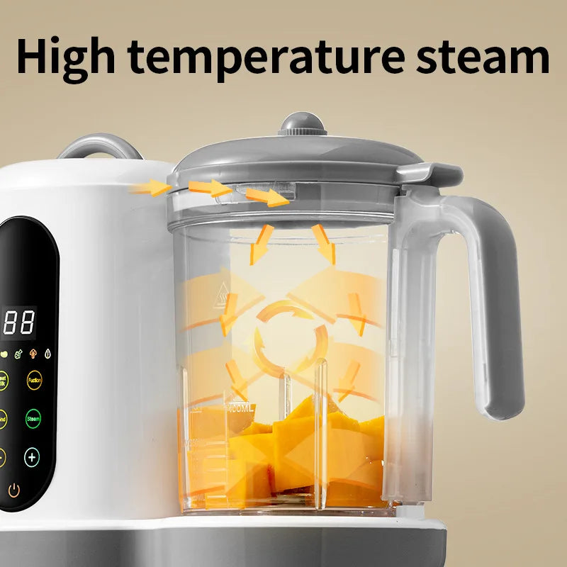 Multifunctional Baby Food Maker Automatic Baby Food Processor Steamer Food Mills Puree Blender Milk Warmer With Temp Display