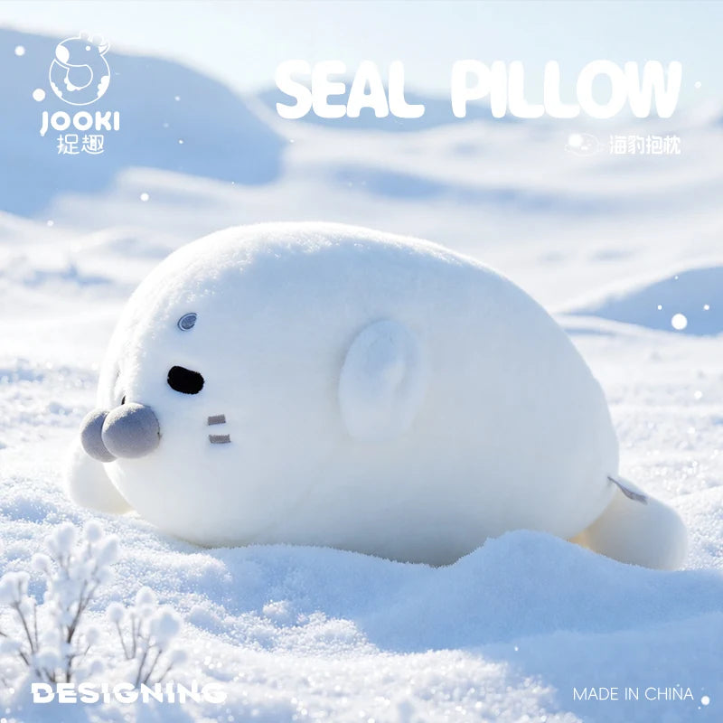 45CM Lovely Seal Plush Pillow Simulation Marine Animal Doll Soft Round Seal Plushie Cushion Toy Birthday Gifts