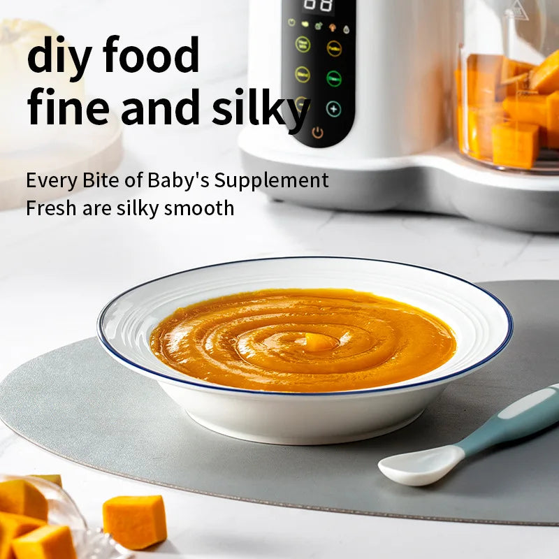 Multifunctional Baby Food Maker Automatic Baby Food Processor Steamer Food Mills Puree Blender Milk Warmer With Temp Display