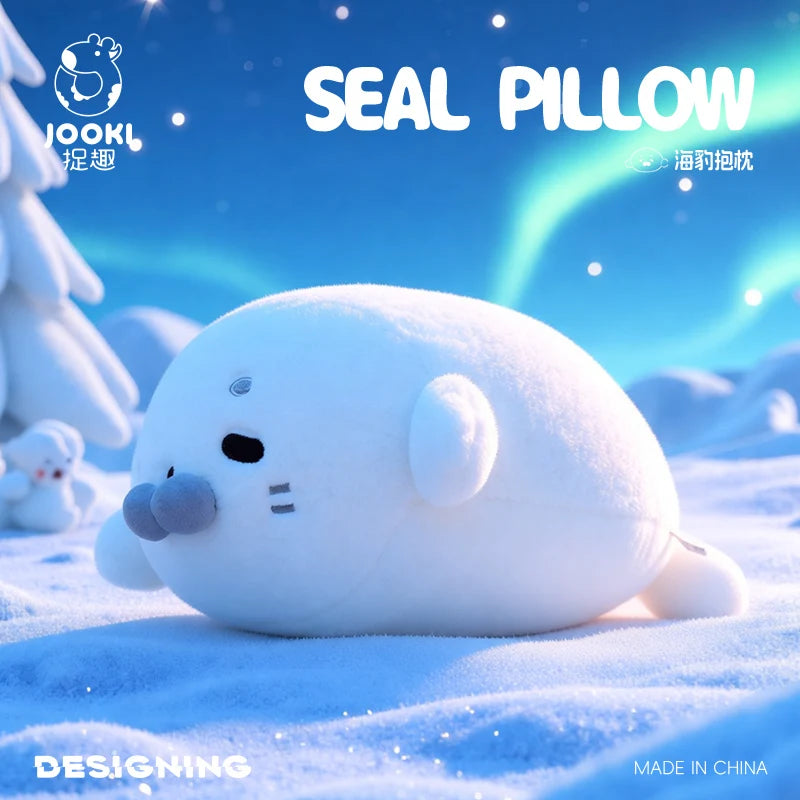 45CM Lovely Seal Plush Pillow Simulation Marine Animal Doll Soft Round Seal Plushie Cushion Toy Birthday Gifts