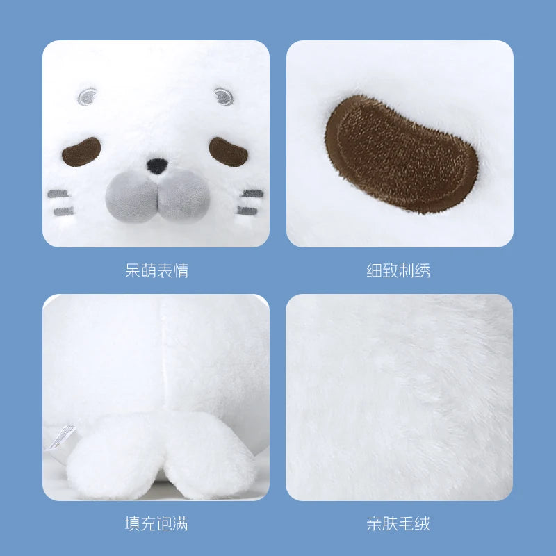 45CM Lovely Seal Plush Pillow Simulation Marine Animal Doll Soft Round Seal Plushie Cushion Toy Birthday Gifts