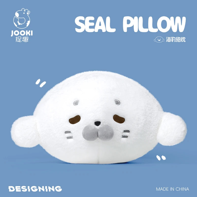 45CM Lovely Seal Plush Pillow Simulation Marine Animal Doll Soft Round Seal Plushie Cushion Toy Birthday Gifts