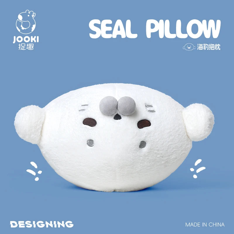 45CM Lovely Seal Plush Pillow Simulation Marine Animal Doll Soft Round Seal Plushie Cushion Toy Birthday Gifts