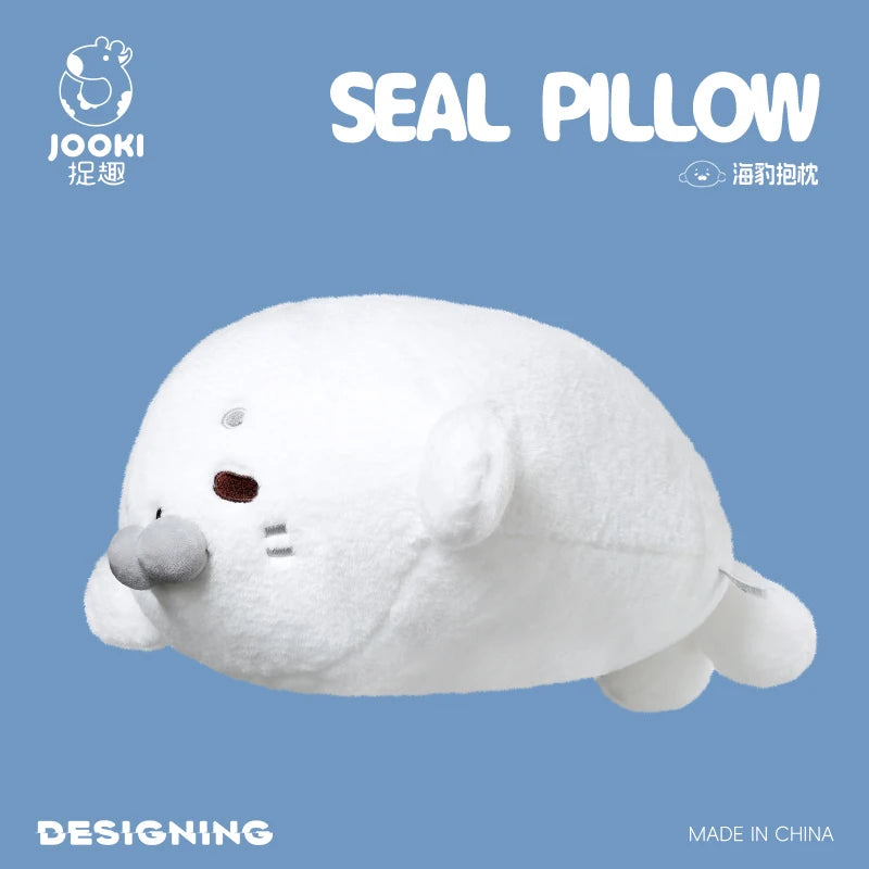 45CM Lovely Seal Plush Pillow Simulation Marine Animal Doll Soft Round Seal Plushie Cushion Toy Birthday Gifts