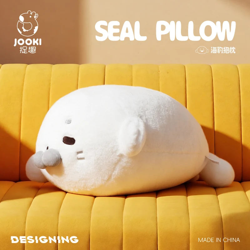 45CM Lovely Seal Plush Pillow Simulation Marine Animal Doll Soft Round Seal Plushie Cushion Toy Birthday Gifts