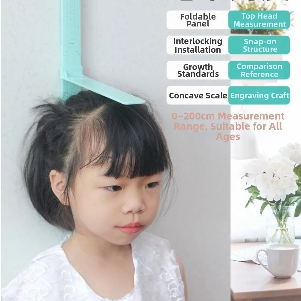 0-2M Height Ruler Sliding Measuring Wall Sticker Baby Growth Chart High Precision Foldable Height Measurement Guage Meter